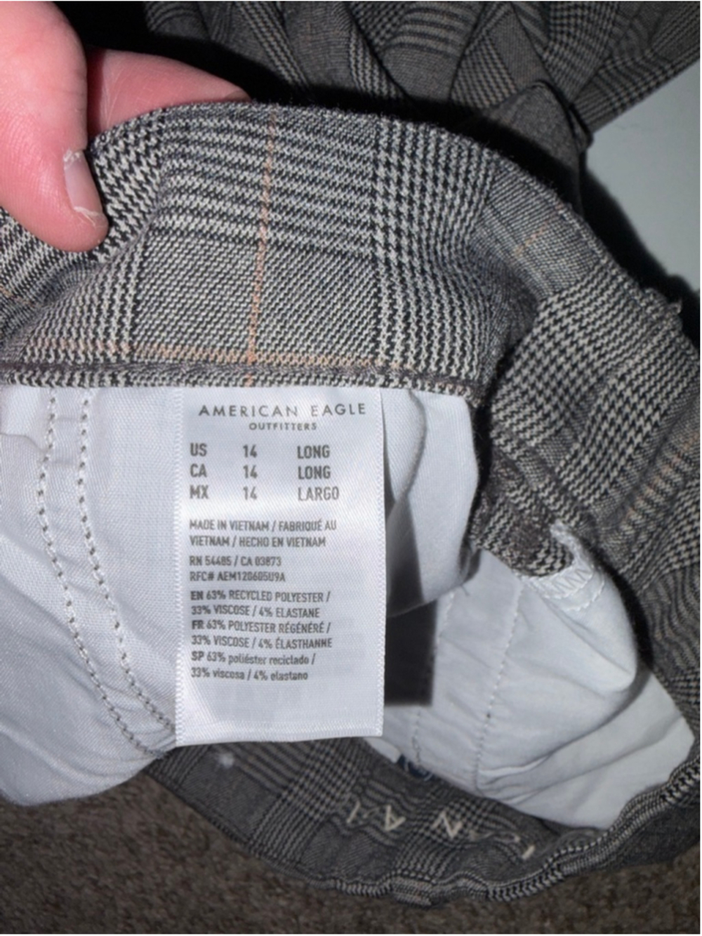 Women's American Eagle Gray Plaid Wide Leg Trousers Size 14
196 - Picture 7 of 9